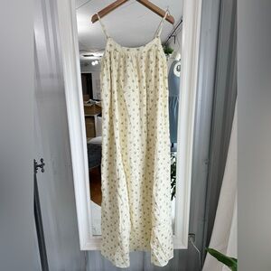 yellow long dress Maura Long Sleeve Lace-Up Back Dress Floral Yellow main image 0
